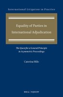 Equality of Parties in International Adjudication