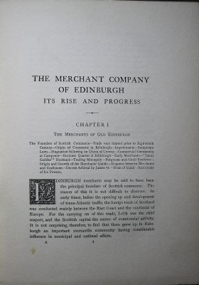 The Rise and Progress of the Company of Merchants of the City of Edinburgh 1681-1902. Edinburgh, T. & T. Clark, 1903.