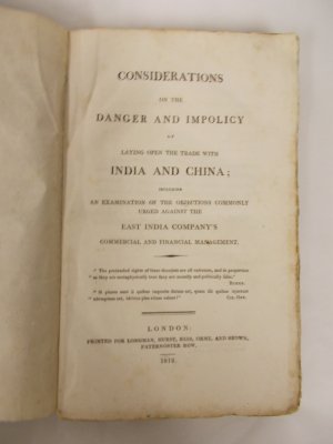 An Infallible Remedy for the High Prices of Provisions. Together with a scheme for laying open the trade to the East-Indies. London, William Bingley, 1768.