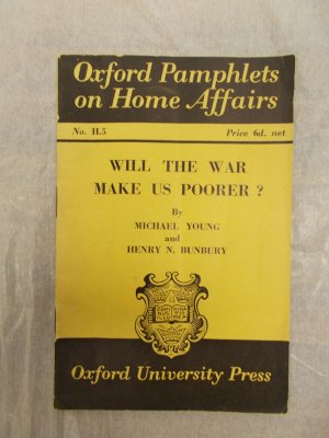 Will the War Make Us Poorer? London, Humphery Milford, 1943.