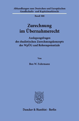 Zurechnung im Uebernahmerecht