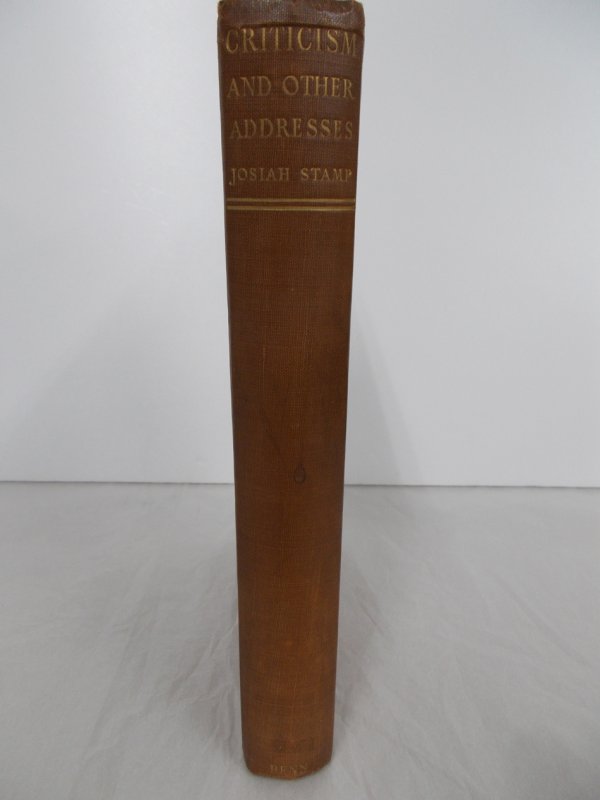 Criticism and other Addresses. London, E. Benn, 1931.