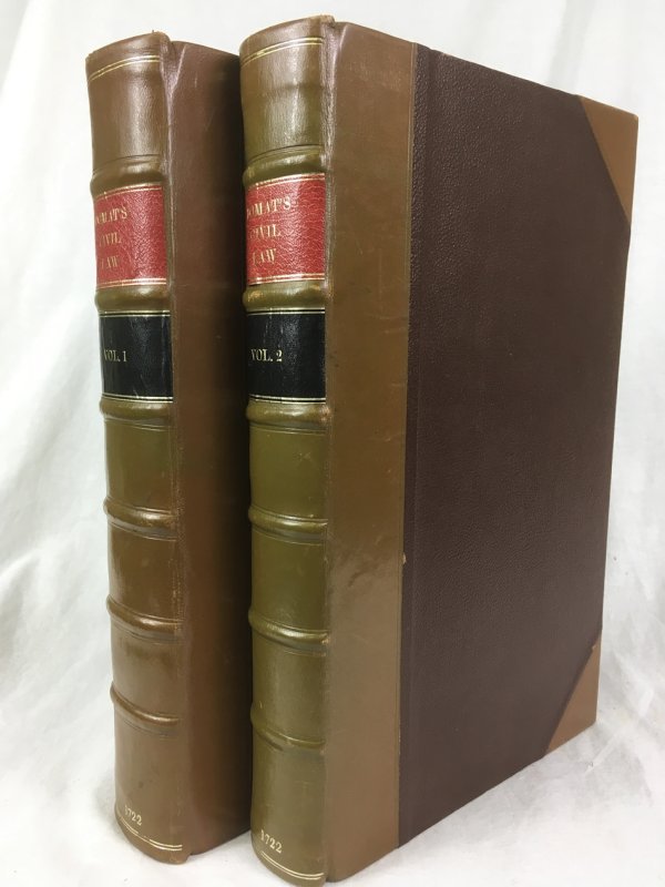 Civil Law in its Natural Order: Together with the Publick Law. Translated into English by William Strahan. Vol. 1-2. London, printed by J. Bettenham, for E. Bell et al, 1722.