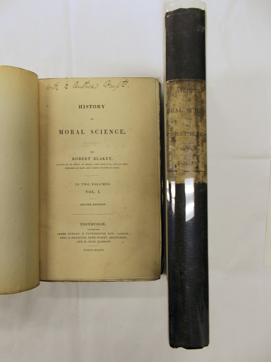 History of Moral Science. In two volumes. Second edition. Edinburgh, James Duncan, 1836.